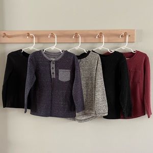 Lot of 5 warm long-sleeve tees for fall and winter